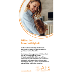 Faltflyer "Stillen bei Erwerbstätigkeit"