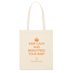 Baumwolltasche Natur "Keep Calm" Orange